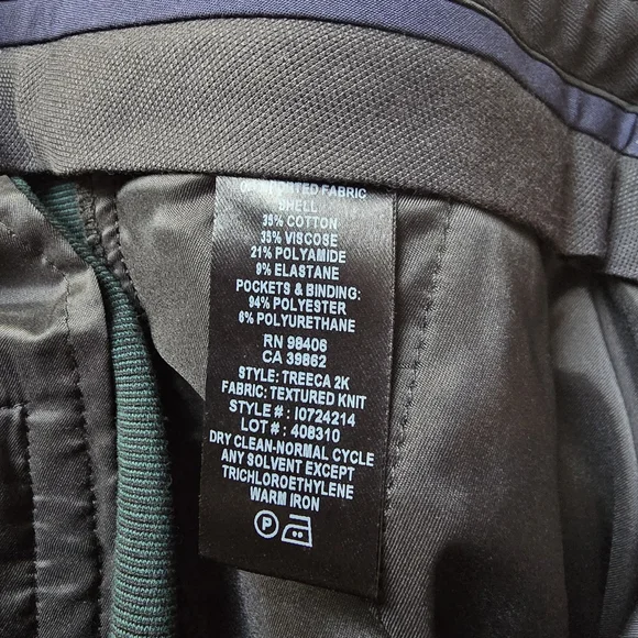 Theory Women's Tailored Trousers in Dark Green & Black - Picture 5 of 6